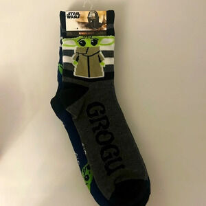 ⭐️Disney Star‎ Wars NWT Mandalorian 3 pair socks men’s size 6-12